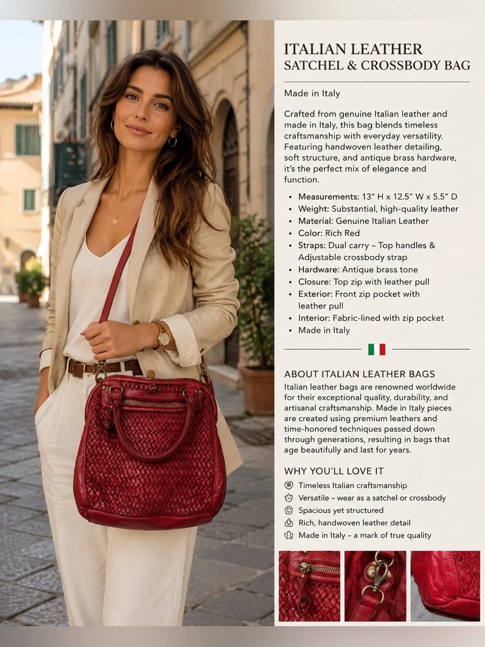 ERRELLEVENTIDUE Red Leather Handbag